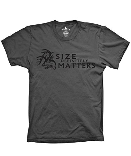 Size Matters Deer Hunting Shirt Fishing Tshirts Big Buck Shirt, Charcoal