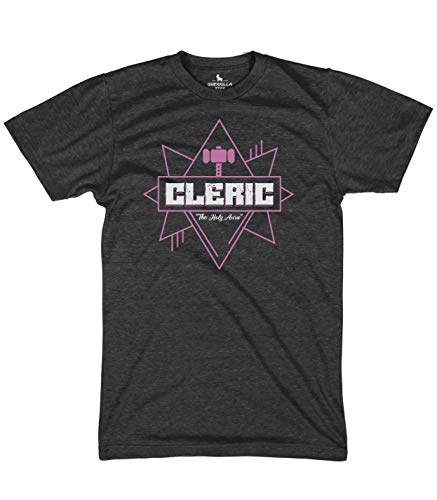 Cleric The Holy Aura Dungeons and Dragons Funny Shirts Heather Black