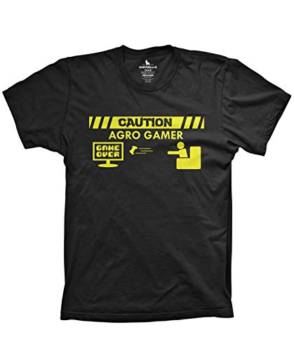 Caution Agro Gamer Funny Video Game Shirt Graphic Gaming tees