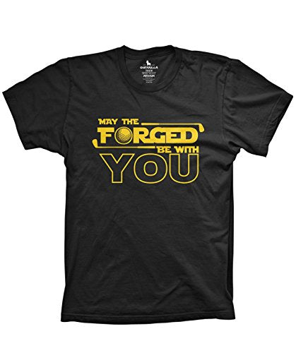 May The Forged be with You Shirt Funny Parody Golf sci fi Shirts, Black