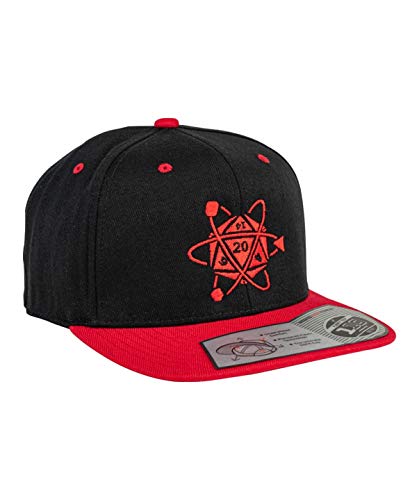 Guerrilla Tees D20 Atom Snap Back Hat, Red/Black, One Size Fits All