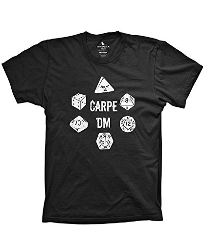 Guerrilla Tees Carpe DM Shirt Funny Carpe Diem Parody dice Holiday Gamer Gift, Black