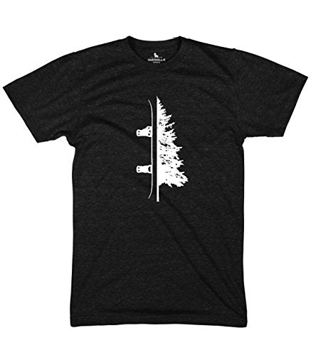 Snow Tree Funny Shirts Graphic Art Shirt Snowboarding Winter Woods Shirt