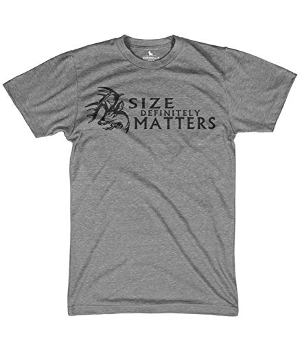 Size Matters Deer Hunting Shirt Fishing Tshirts Big Buck Shirt, Charcoal