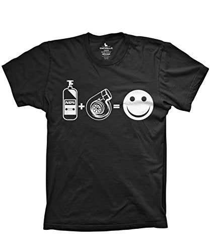 Guerrilla Tees Nitrous and Turbo Make me Happy Tshirt Funny Shirts JDM Boost Turbo tee