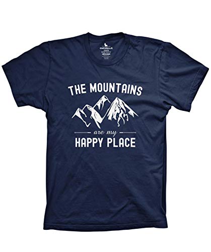 The Mountains are My Happy Place Shirt Funny Outdoor ski and Snowboard Shirt