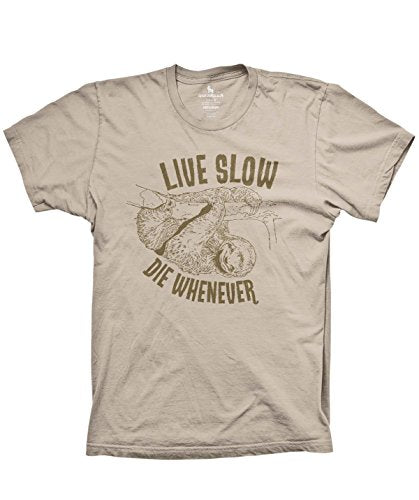 Live Slow Sloth Funny Animal Tshirts Zoo Shirt, tan