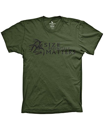 Size Matters Deer Hunting Shirt Fishing Tshirts Big Buck Shirt, Charcoal